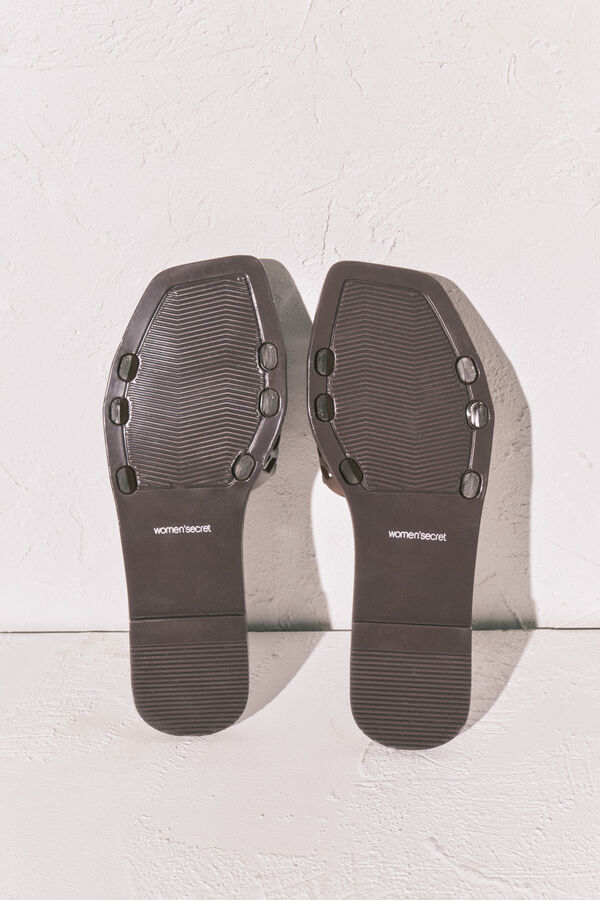 Women'secret Brown jelly flat sandals nude