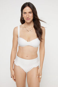 Womensecret High waist bikini bottoms with ruffle details at the sides. blanc