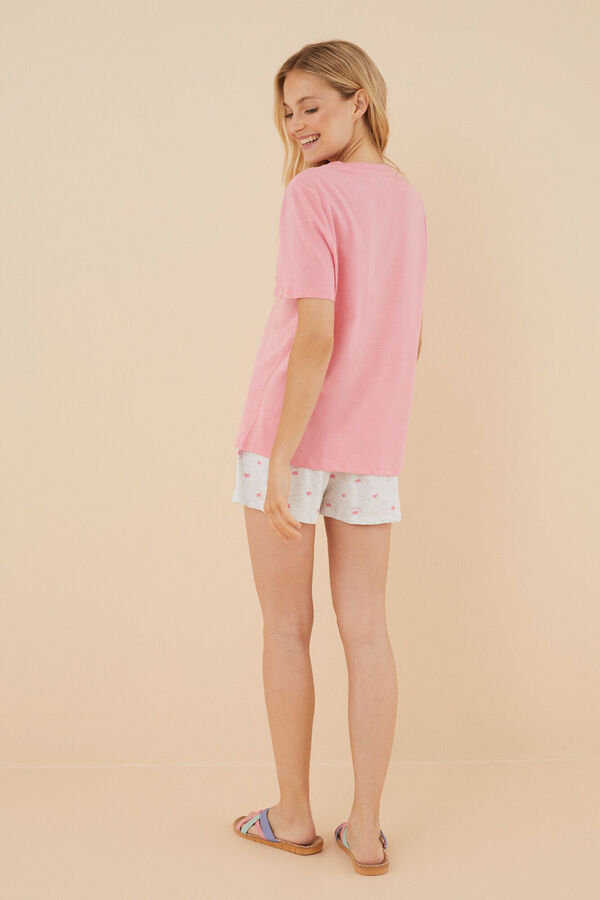 Womensecret Pijama corto 100% algodón rosa La Vecina Rubia rosa