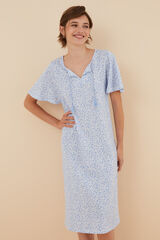 Womensecret Camisa de dormir 100% algodão multiflor azul azul