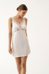 Promise Nuisette courte en satin blanc beige
