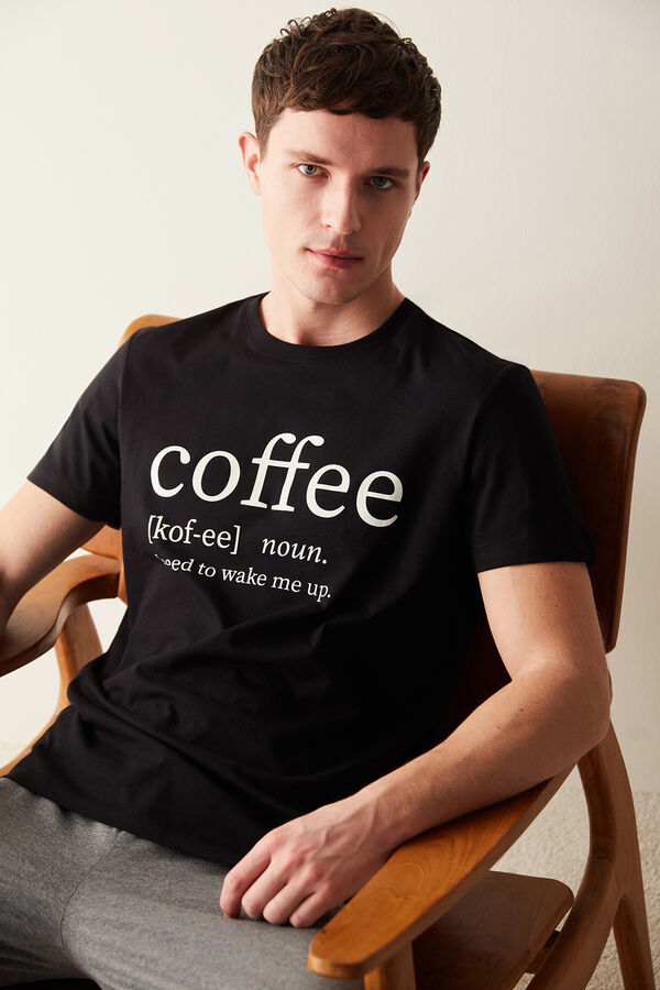 Womensecret Men's Coffee Written Pajama Set imprimé