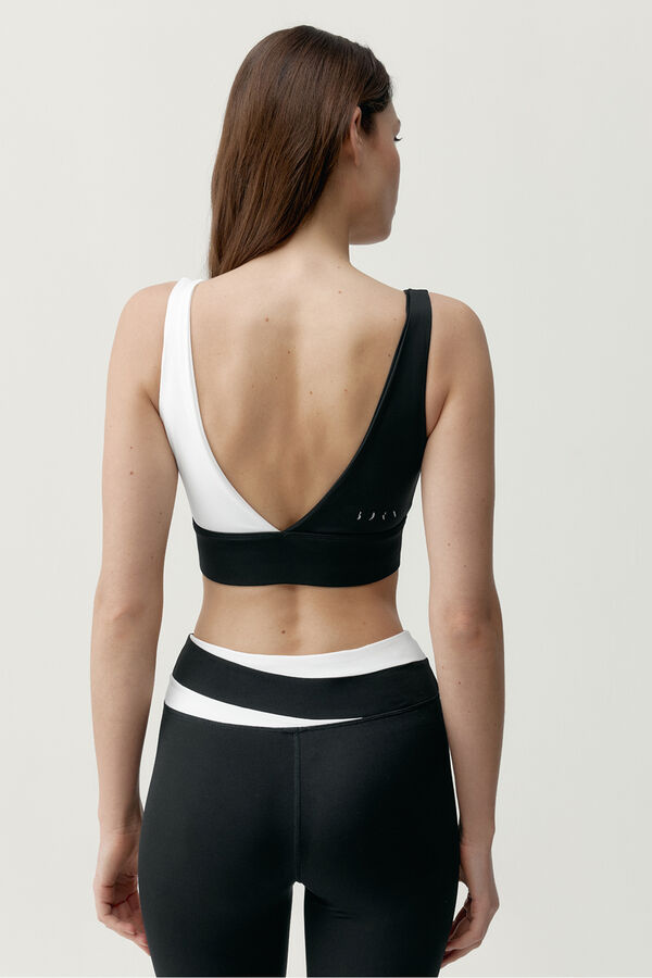 Born Living Yoga Top deportivo Kate negro/blanco negro