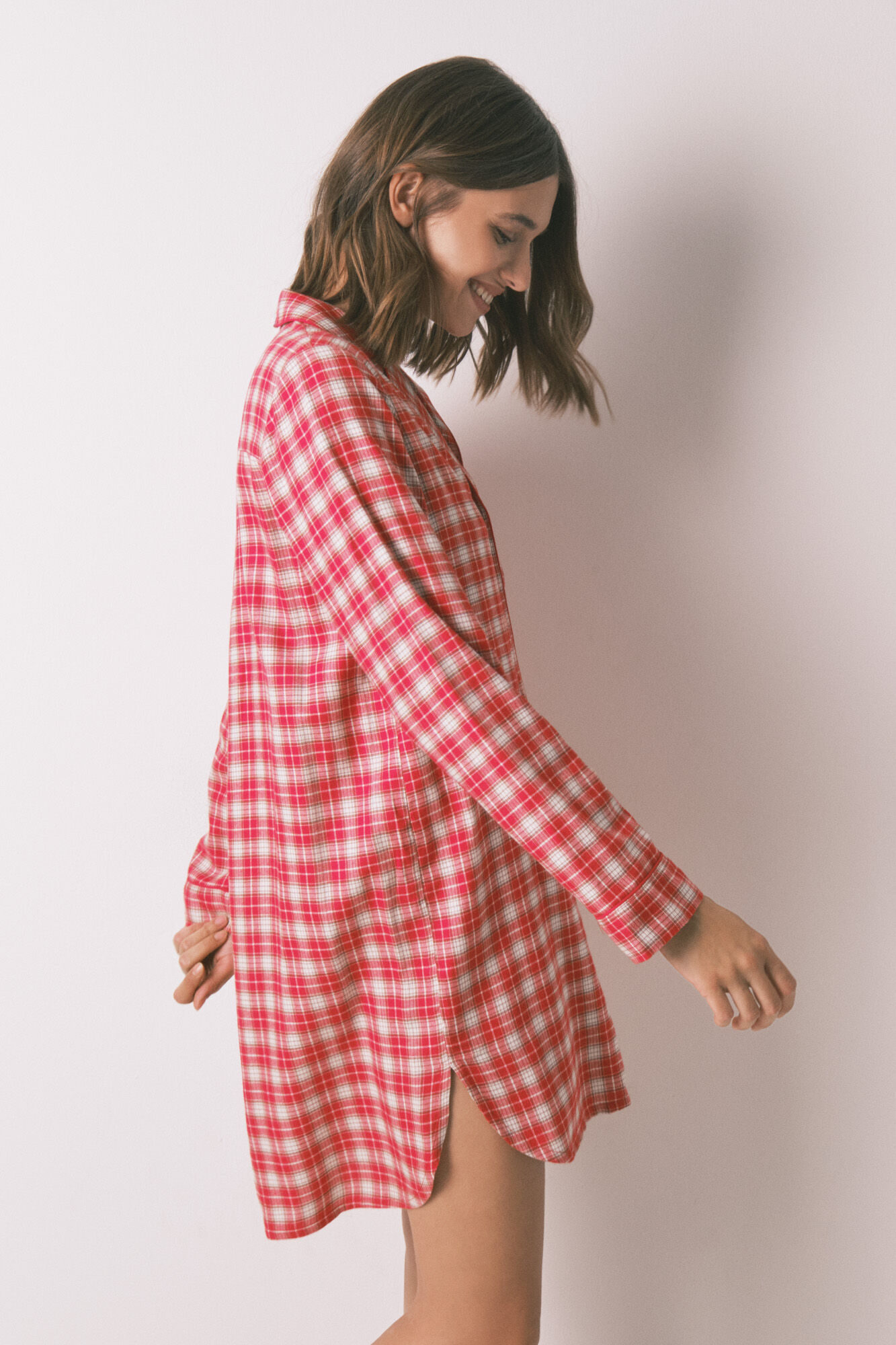 Women'secret Short nightgown with Snoopy checkered print