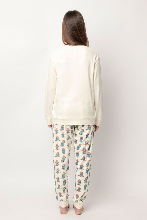 Admas Pijama largo estampado Paddington para mujer beige