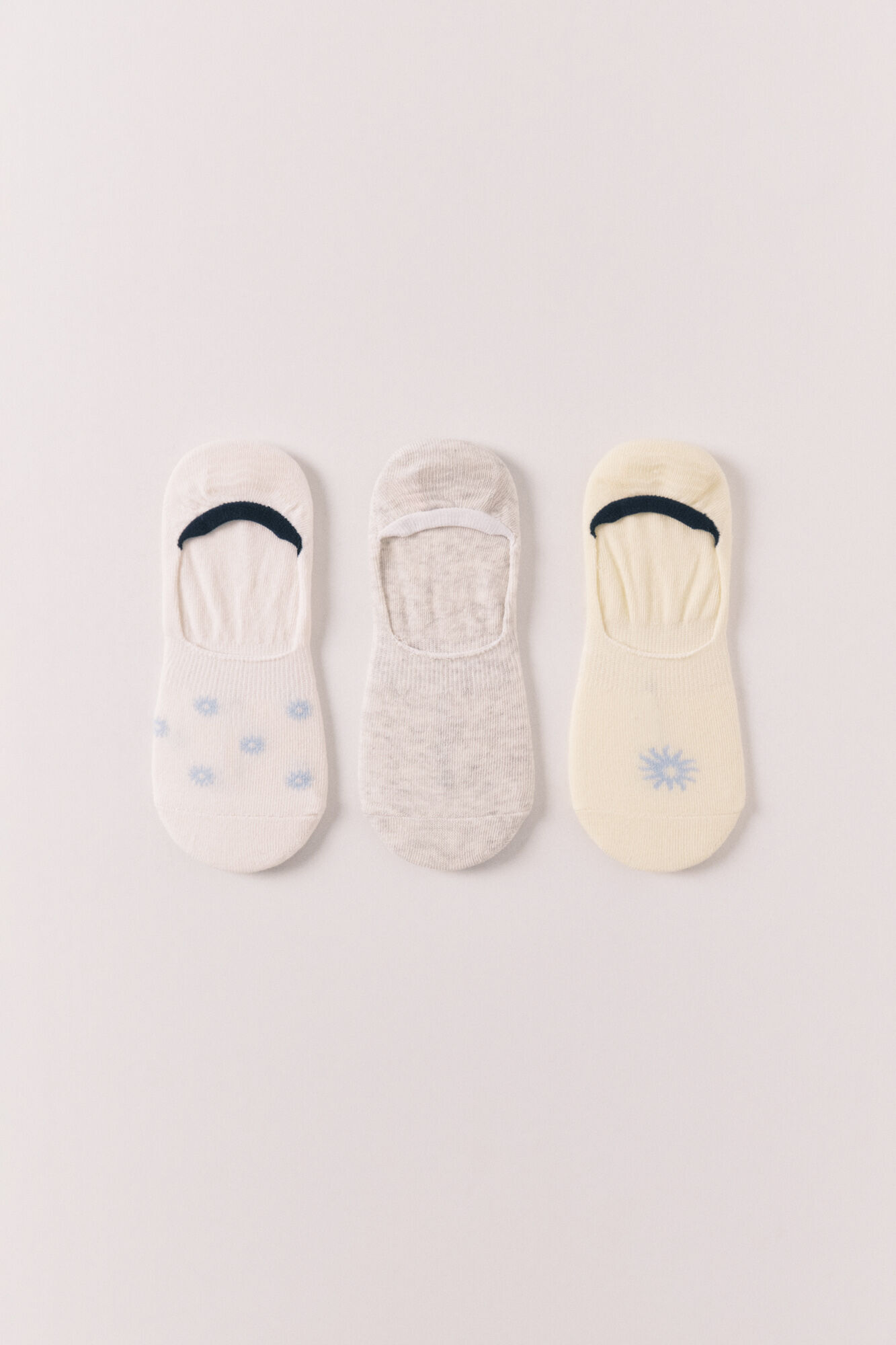 Women'secret Pack 3 calcetines invisibles estampados soles variados