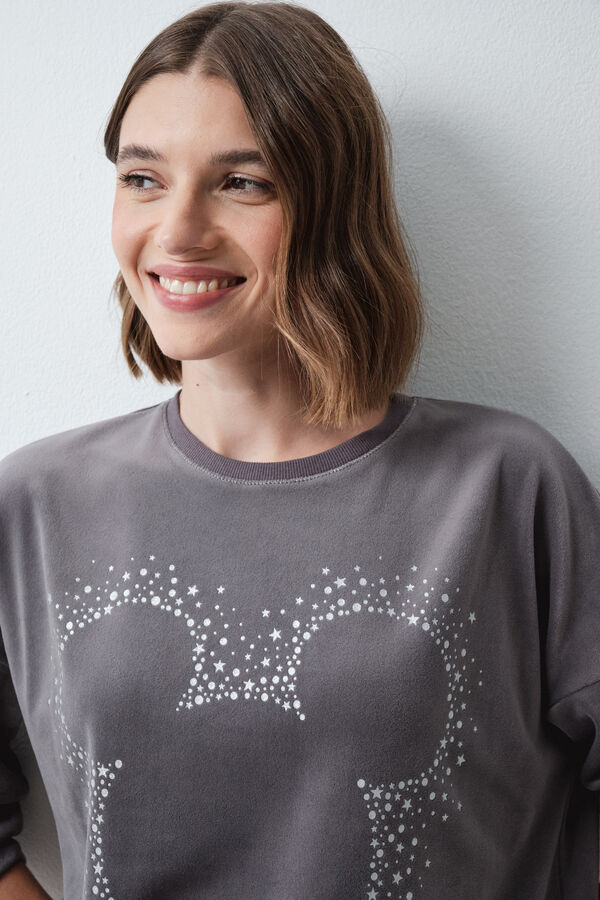 Women'secret Velour Mickey glitter pyjamas grey