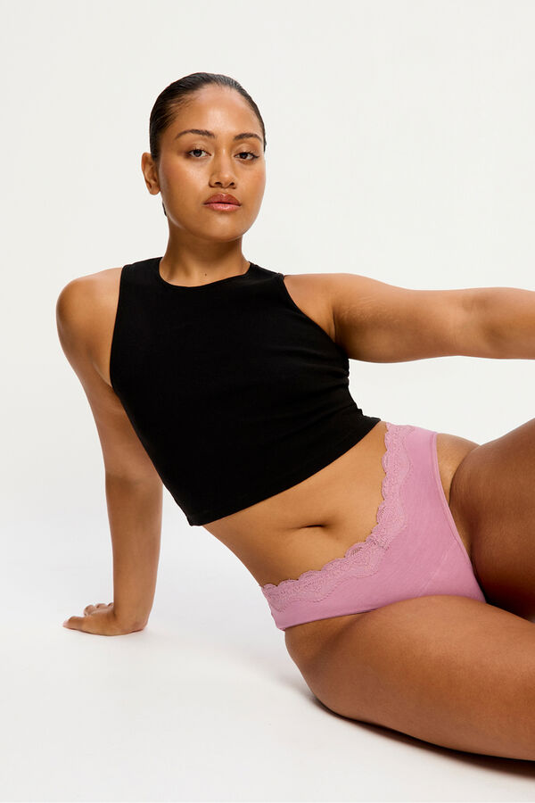 Modibodi Calcinha Menstrual Brasileira Renda Leve rosa