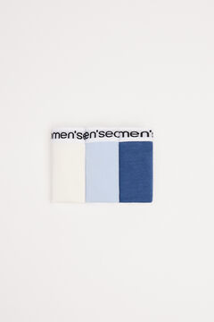 Womensecret 3-pack of blue logo cotton logo tangas white