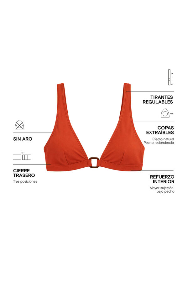Women'secret Orange halterneck bikini top red