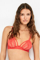 Gisela Sujetador triangular encaje con aro rojo