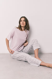Women'secret Pink 100% cotton stamp print pyjamas