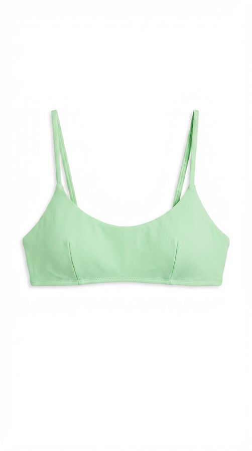 HI&BYE Gr&uuml;nes einfarbiges Bandeau-Bikinitop Gr&uuml;n