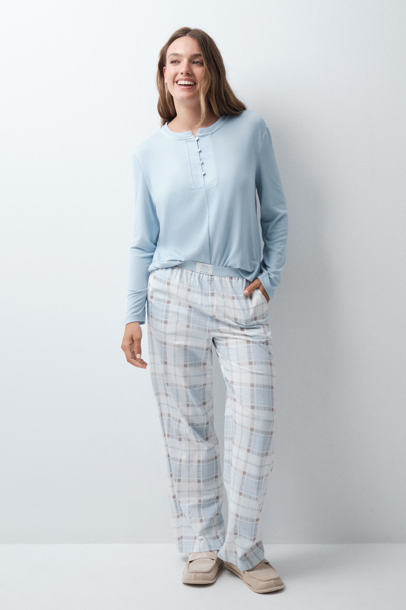 Women'secret Plaid cotton long trousers
