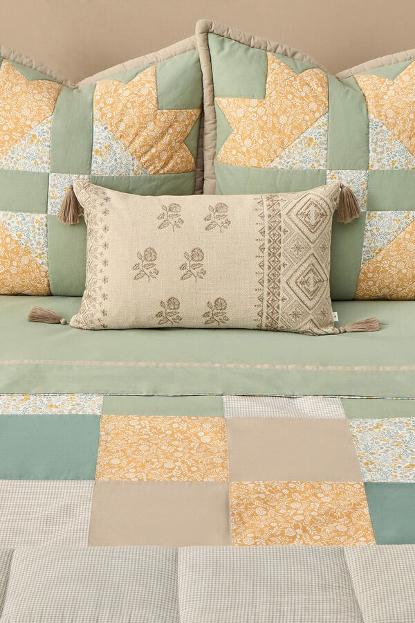 Textura Edred&oacute;n patchwork reversible kaki