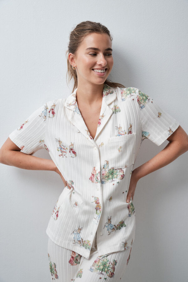 Women'secret Petter Rabbit short sleeve classic pyjamas white