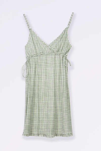 Womensecret Gingham print nursing cami nightgown green