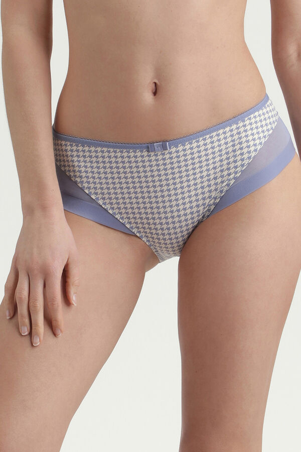 DIM Cueca de microfibra e tule azul