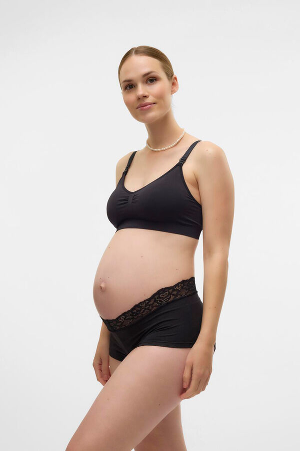 Mamalicious Suti&atilde;s de maternity e amamenta&ccedil;&atilde;o em algod&atilde;o org&acirc;nico Crna