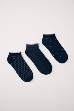 Womensecret Pack of 3 short black lurex socks black