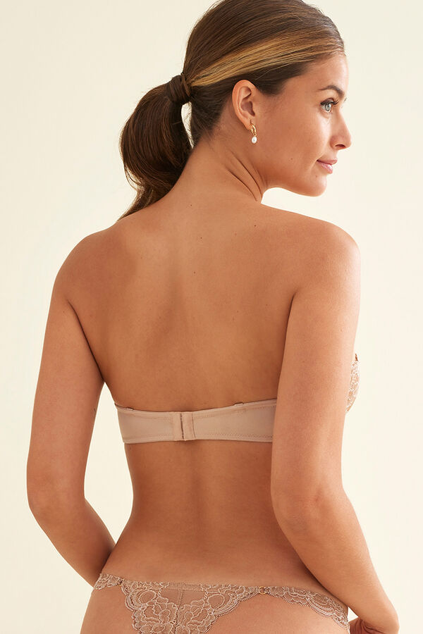 Womensecret Padded balconette bra with detachable straps nude