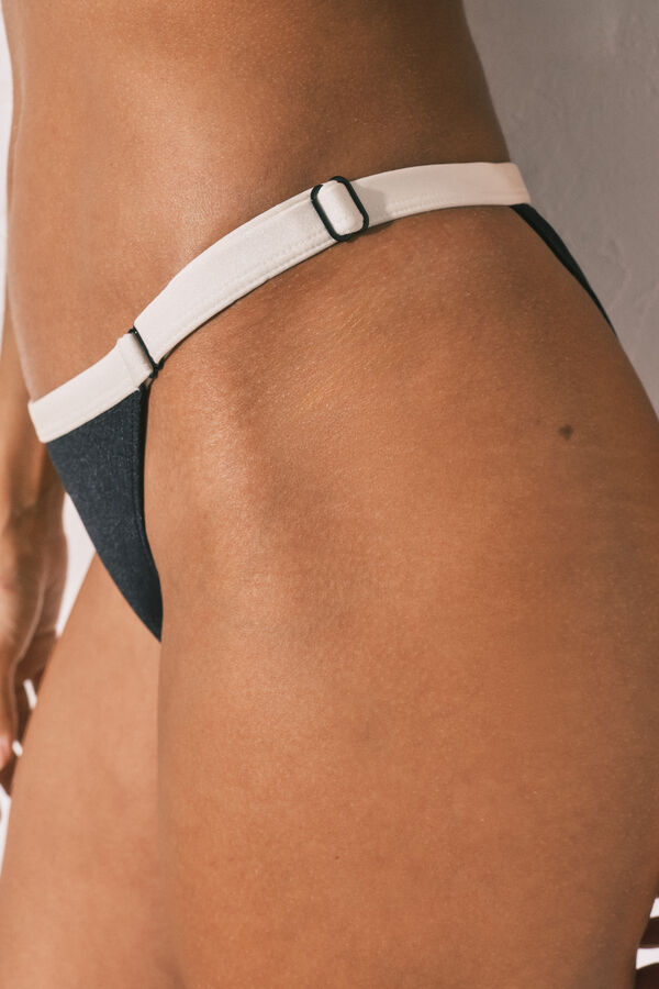 Women'secret B&W classic colour block bikini bottoms black