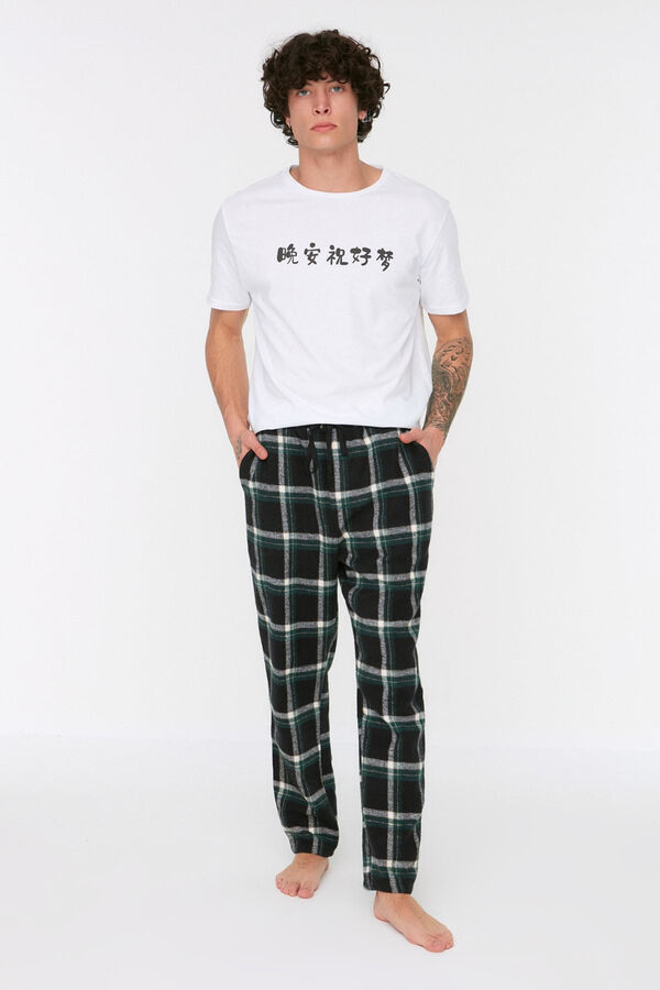 Trendyol Unisex regular fit trouser with multicoloured checkered print  printed
