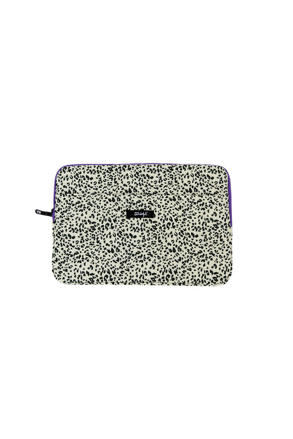Mr. Wonderful Funda de port&aacute;til 13-14" - Animal print topos blanco