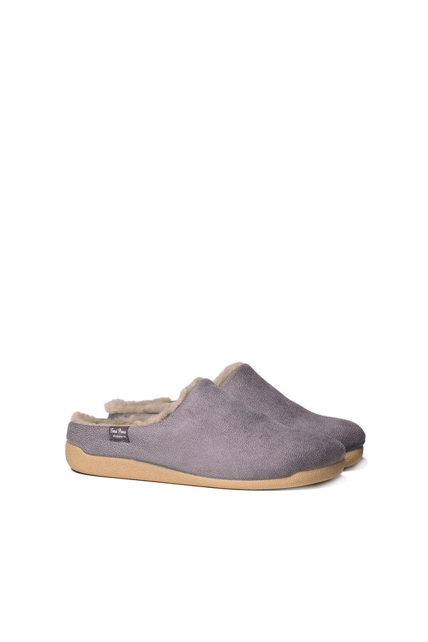Womensecret Slippers for men in grey fabric gris