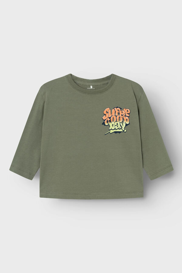 Womensecret Boy's 'Super good day' t-shirt green