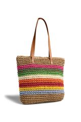 Pieces Shopper aus Papierstroh f&uuml;r den Strand Nude