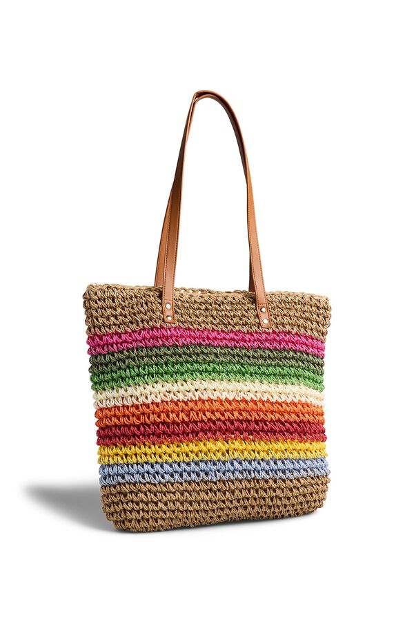 Pieces Shopper aus Papierstroh f&uuml;r den Strand Nude