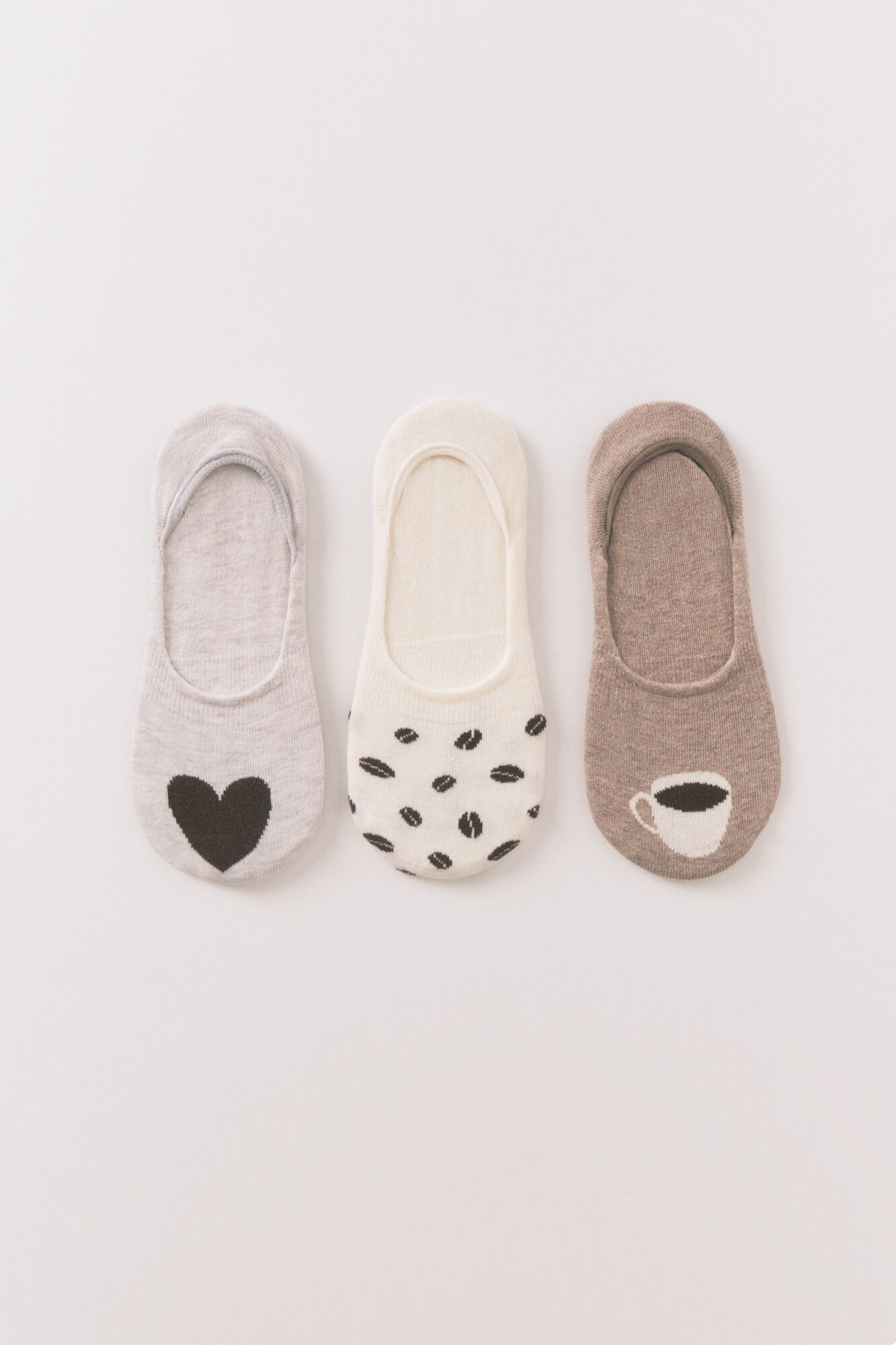 Women'secret Pack 3 calcetines slip on caf&eacute; 