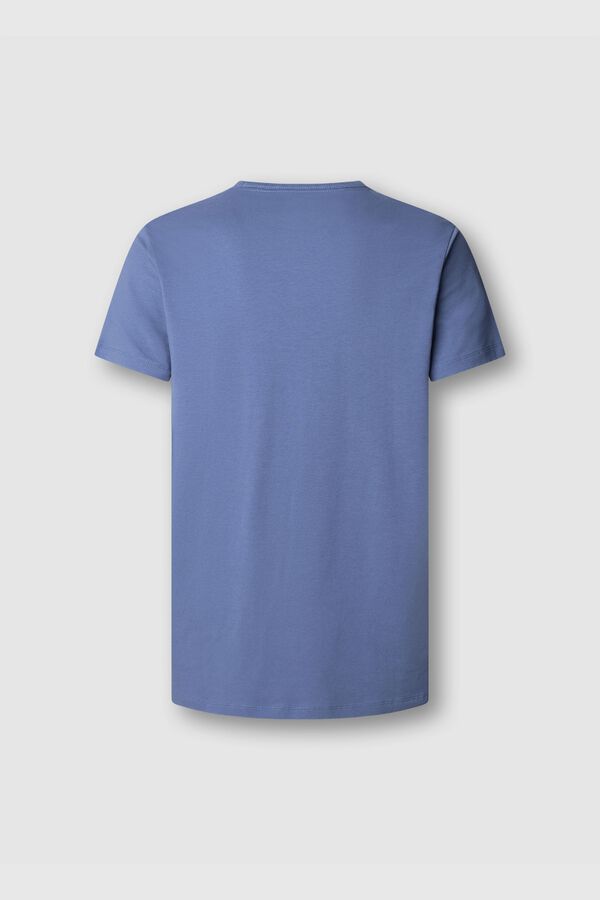 Pepe Jeans T-shirt b&aacute;sica de manga curta com logo azul