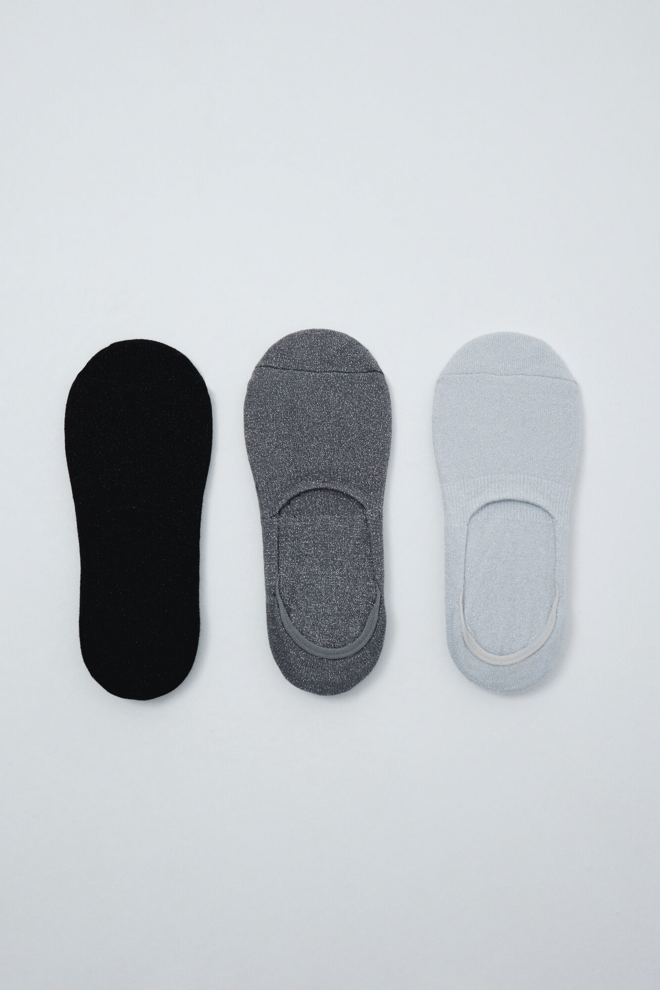 Women'secret Grey logo 3-pack no-show socks