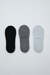 Women'secret Grey logo 3-pack no-show socks grey