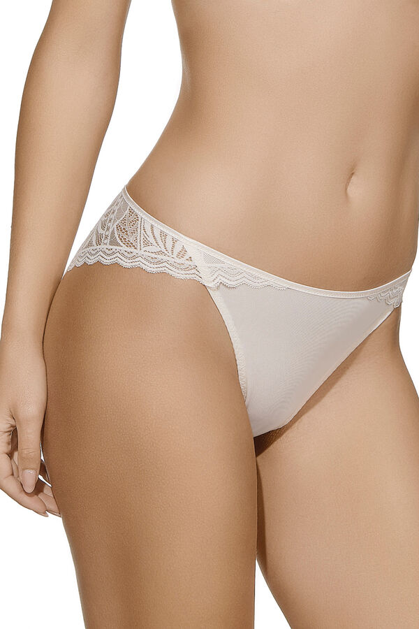 Selene Lace and tulle Brazilian panty Mara pink