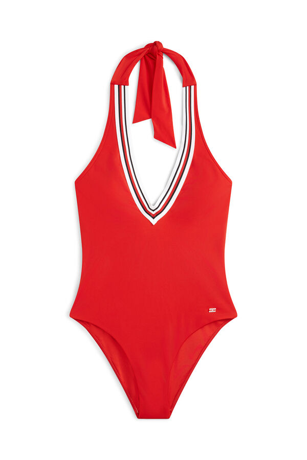 Tommy Hilfiger Ba&ntilde;ador tipo halter rojo