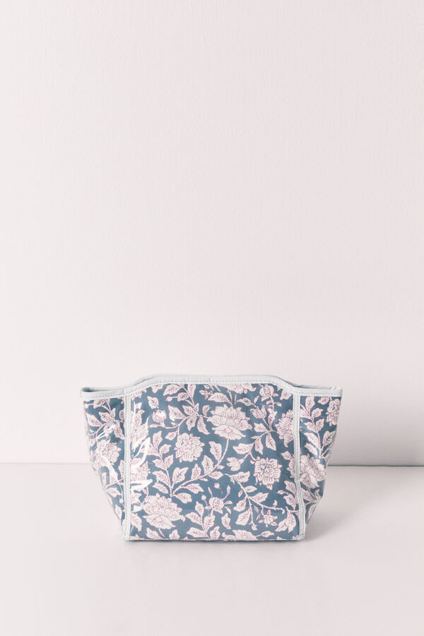 Women'secret Trousse de toilette moyenne imprim&eacute;e florale bleue imprim&eacute;