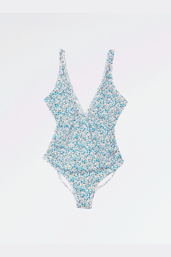 Ohma Floral maternity swimwear with ruffles printed