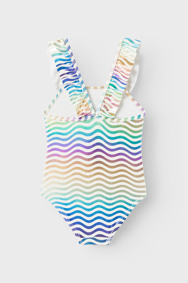 Womensecret Girls' multicoloured print swimsuit Plava