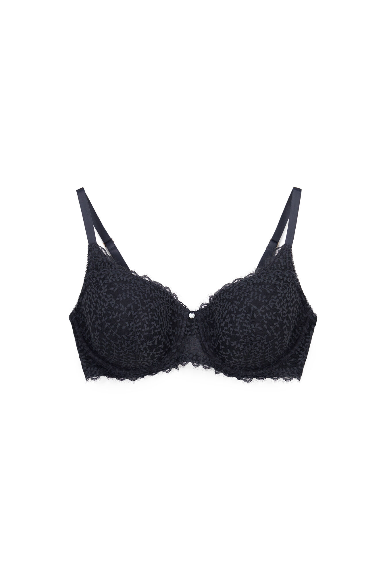 Women'secret Sujetador balconette relleno encaje gris BEAUTIFUL