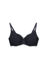 Women'secret Grey lace padded balconette bra BEAUTIFUL grey