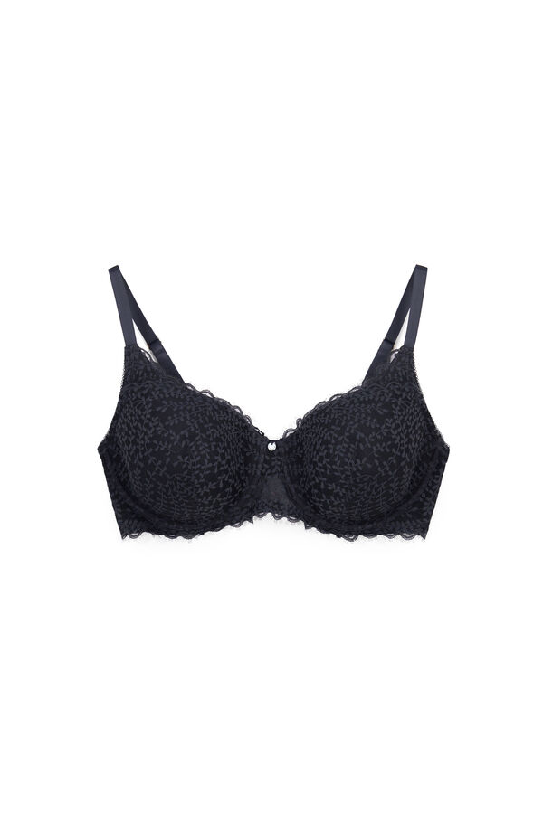 Women'secret Grey lace padded balconette bra BEAUTIFUL grey