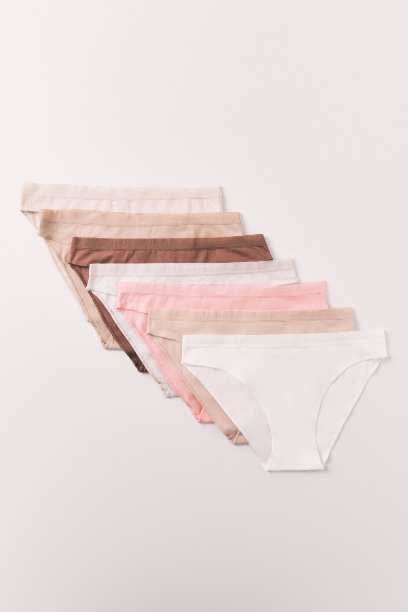 Women'secret Pack 7 plain neutral cotton classic panties