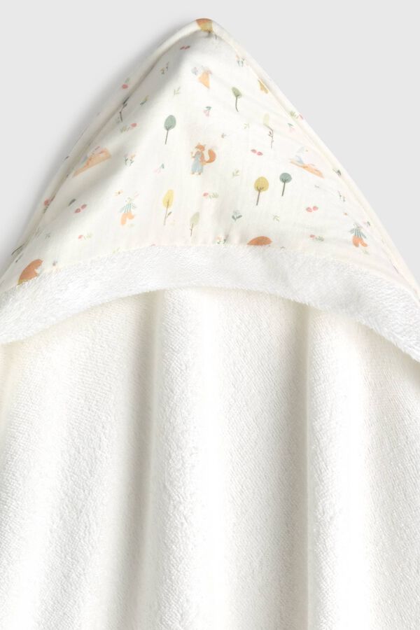 Textura Forest print hooded towel nude