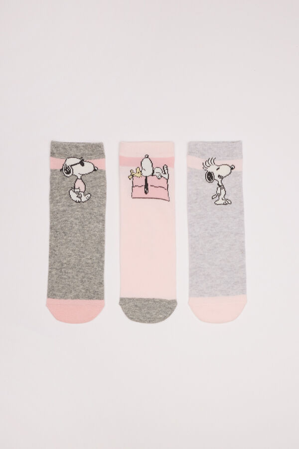 Womensecret 3er-Pack kurze Socken Baumwolle Snoopy mit Print