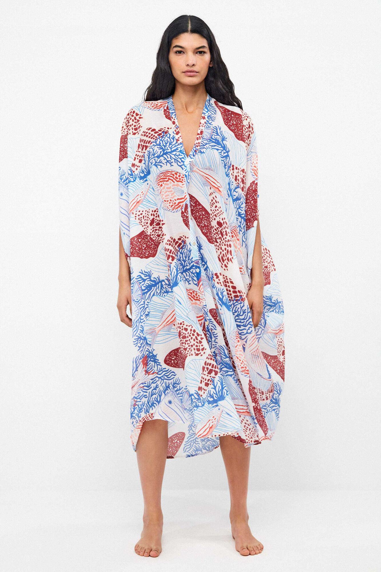 Gisela Kaftan mit maritimem Print