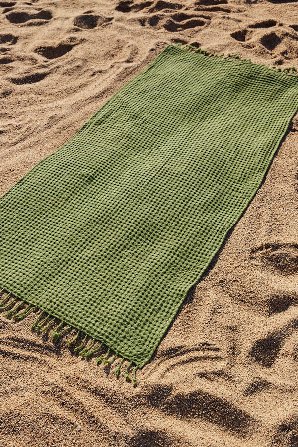 Womensecret Ola beach towel in green cotton Zelena