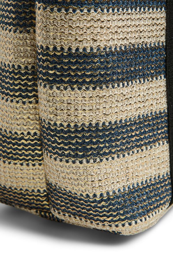Pieces Shopper aus Papierstroh mit mehreren Griffen Blau
